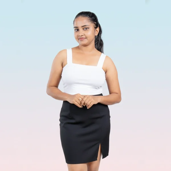 Classic Front-Slit Mini Skirt